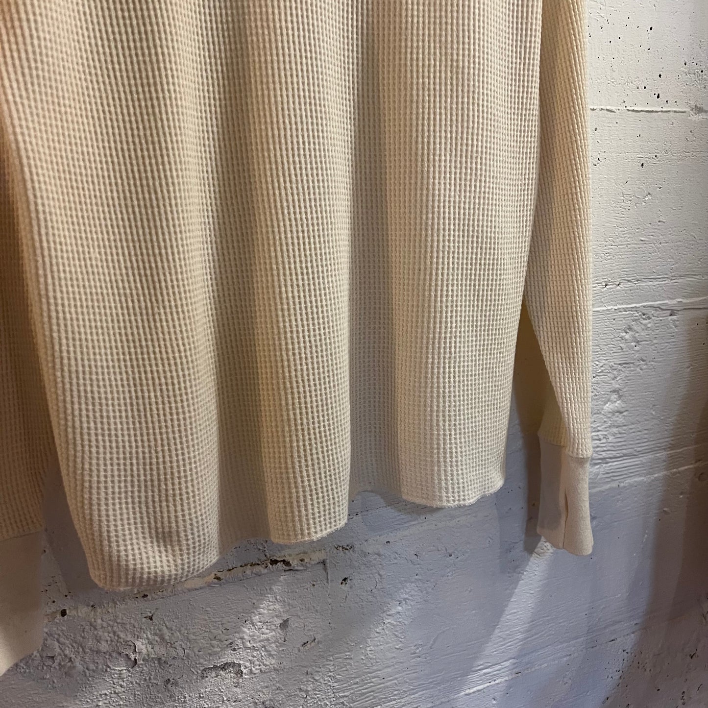 Vintage 90’s Glaciers Edge Waffle Knit Long Sleeve Thermal Shirt - Size XL - Antique White