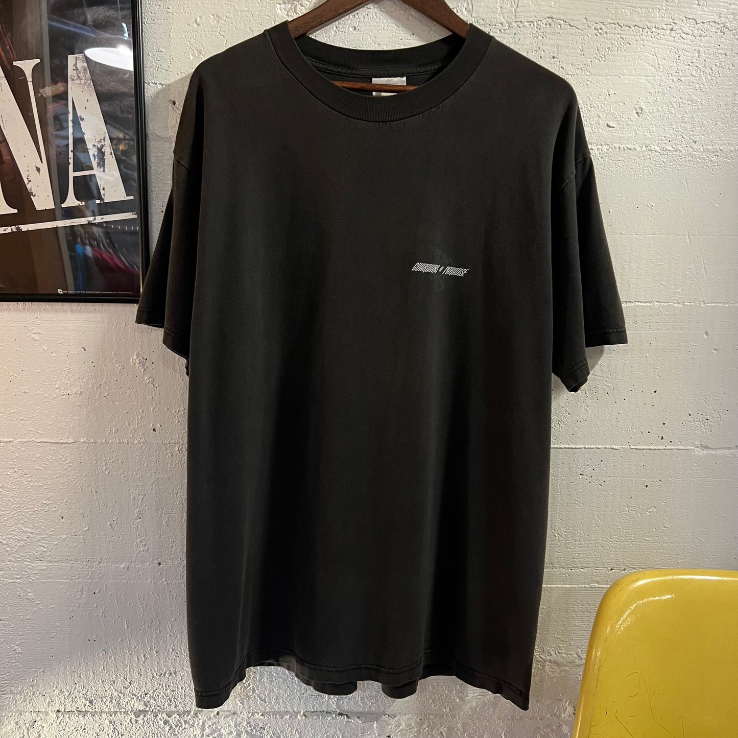 Vintage 90’s Guardians Of Paradise Dragon Graphic Light Reflective T-Shirt - Size XL - Faded Black/Multi