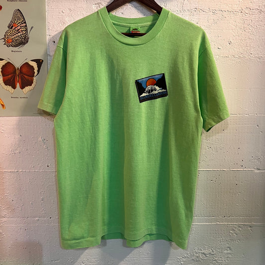 Vintage 90's Hells Canyon Jet Boat T-Shirt - Size Large - Made In USA - Single Stitch - Neon Green