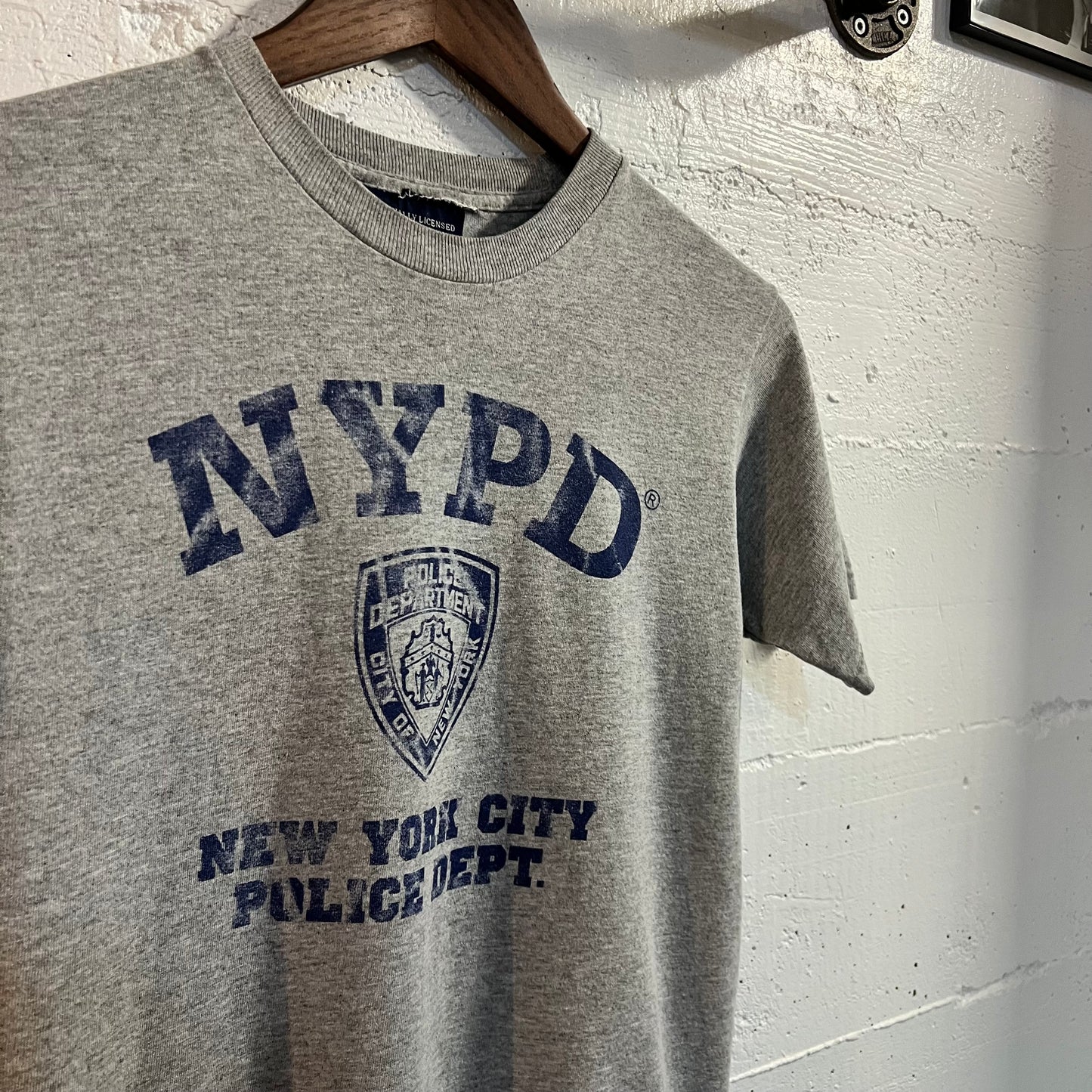 Vintage 2006 NYPD Baby T-Shirt - Size Youth Medium (10/12) - Heather Grey/Blue