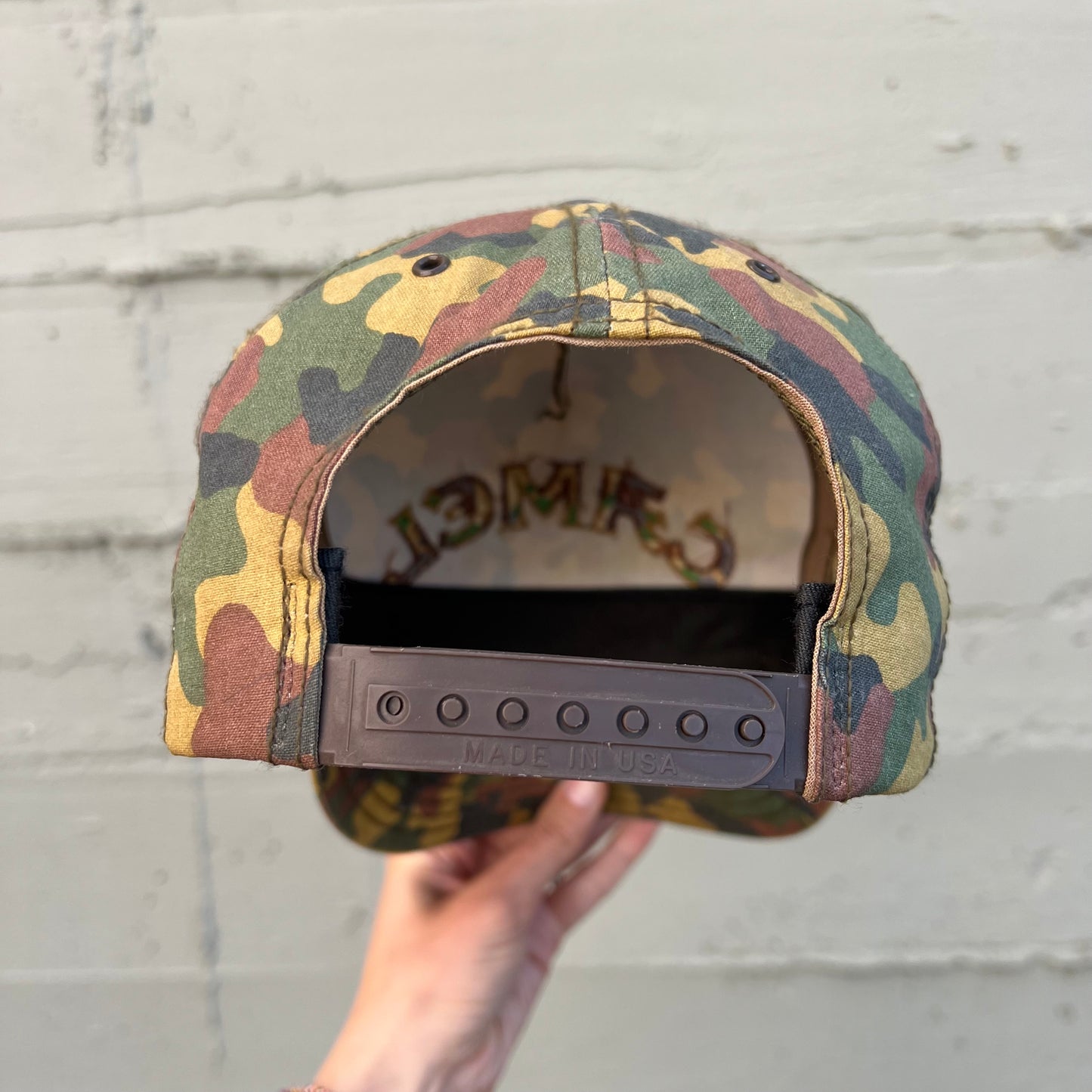 Vintage Camel Cigarettes Embroidered Duck Camo Snapback Hat - O/S - Made In USA - Multi