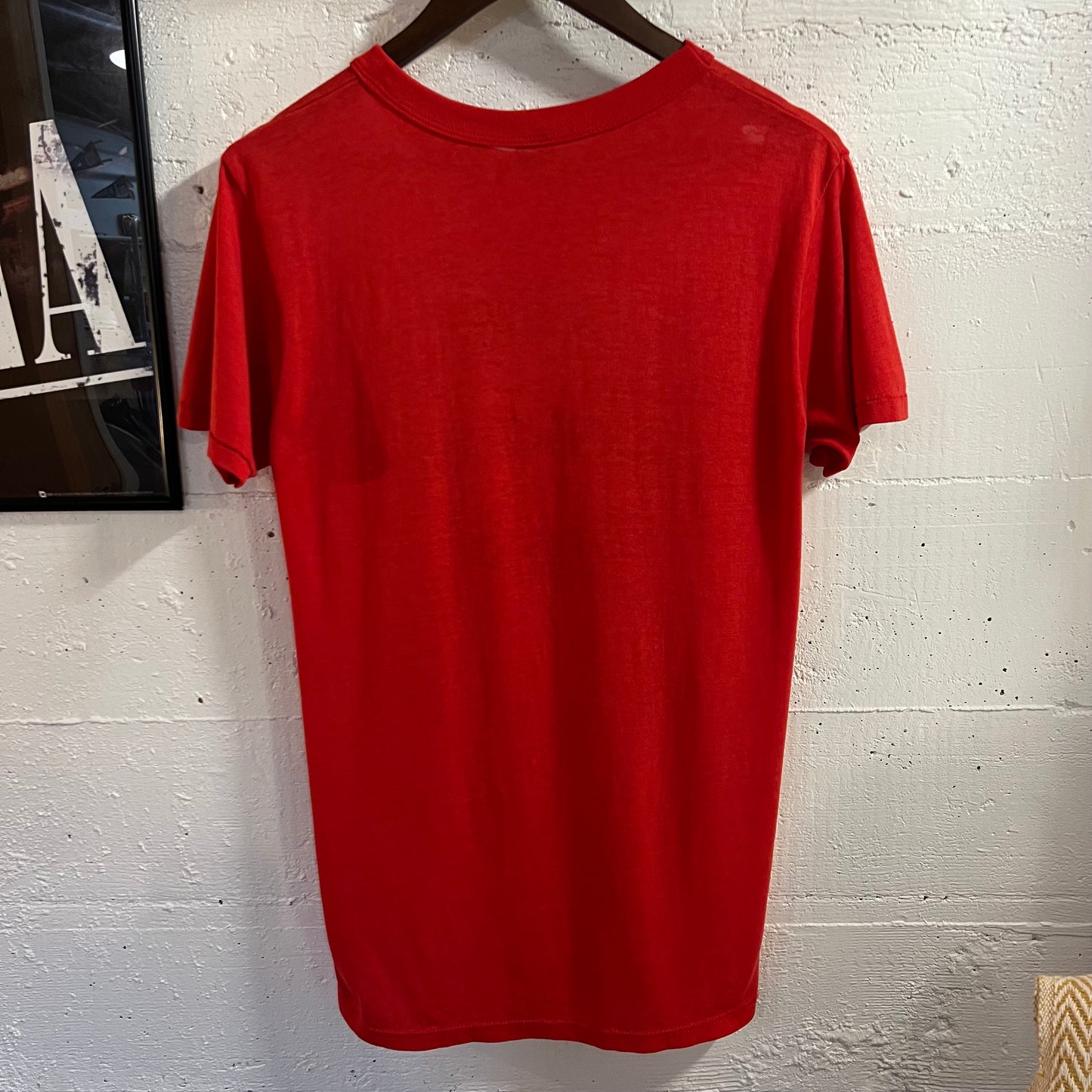 Vintage 80’s Distressed Champion Connecticut Soccer School Single Stitch T-Shirt - Size Large - Made In USA - Red/White/Blue