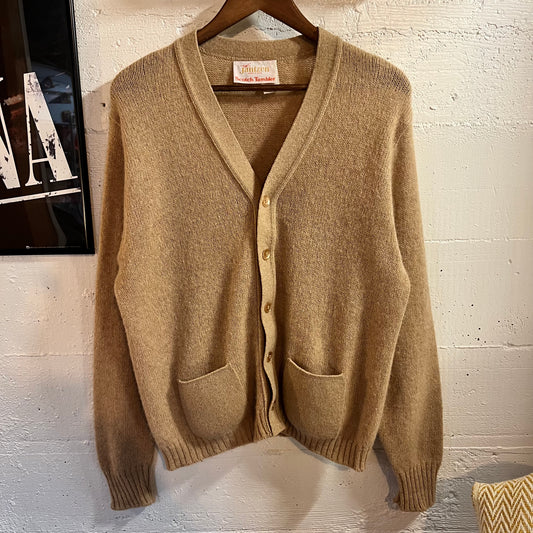 True Vintage 60’s/70’s Jantzen Scotch Tumbler Knitted Cardigan Sweater - Size Medium - Made In USA - Beige