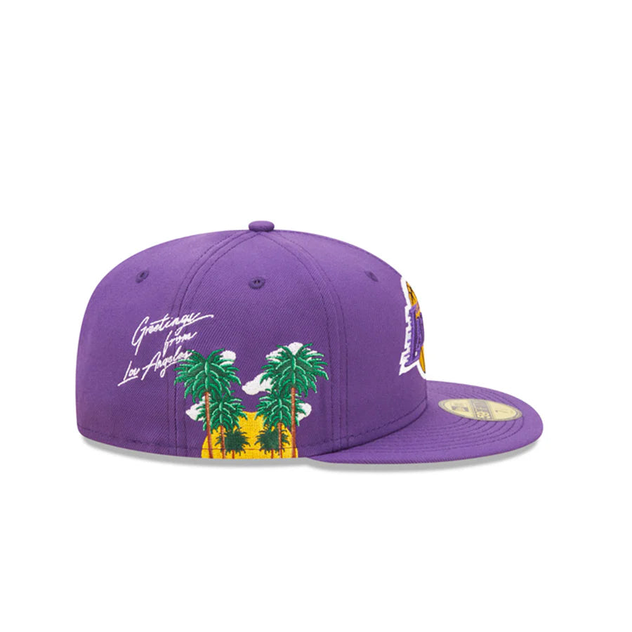 New Era 59Fifty Los Angeles Lakers Icon Fitted Hat - 7 1/2 - Purple