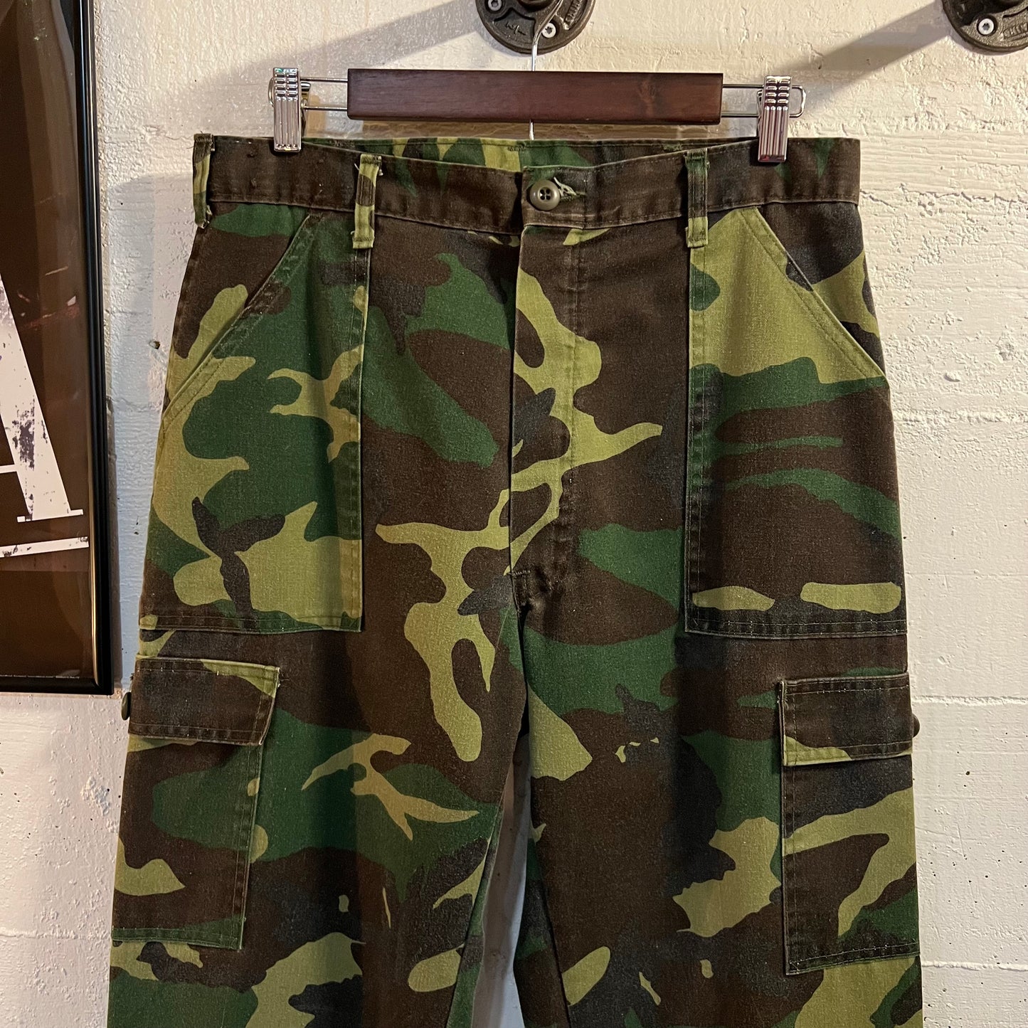 Vintage Burk Gung Ho Woodland Camo Fatigue Field Pants - Size 32" - Made In USA