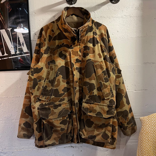 Vintage 70's/80's Columbia Sportswear Gore-Tex Duck Camo Hunting Parka Jacket - Size XL - Made In USA