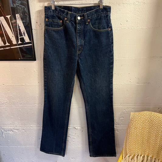 Vintage 90's Levi's 517 Boot Cut Dark Wash Denim Jeans - 30" x 32" - Made In USA - Dark Wash Indigo