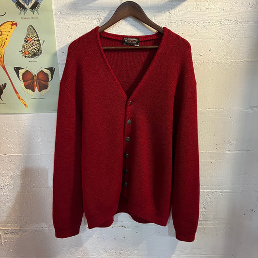 Vintage 1960's Columbia Knit Thunderbird Virgin Wool Knit Cardigan - Size 2XL - Made In USA