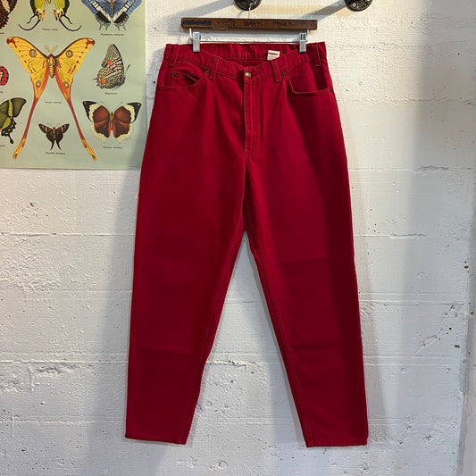 Vintage 90's Levi's 560 Red Over-Dyed Loose Fit Tapered Leg Jean - Size 34 x 32 - Made In USA