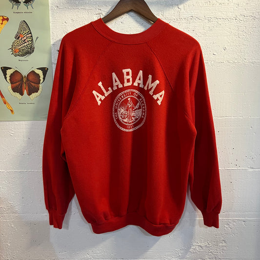 Vintage 1980's Champion Alabama State Seal Raglan Crewneck Sweatshirt - Size XL - Made In USA