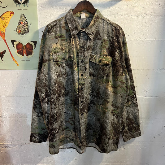 Vintage Sagebrush Camo Button Up Shirt - Size XXL - Made In USA