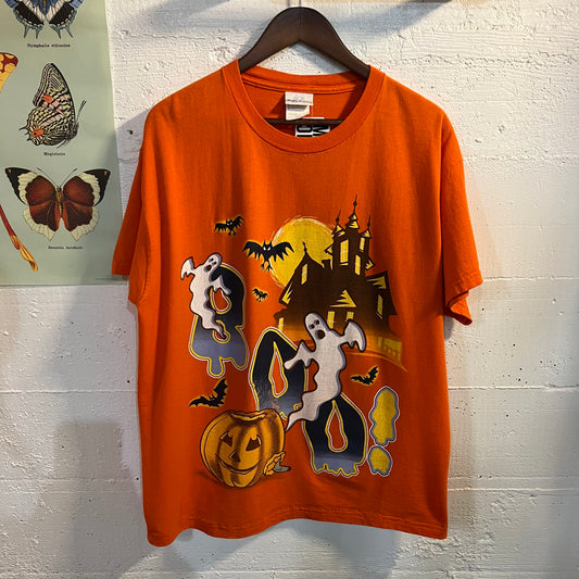 Vintage 90's Halloween Bobbie Brooks 'Boo' T-Shirt - Size Large - Orange