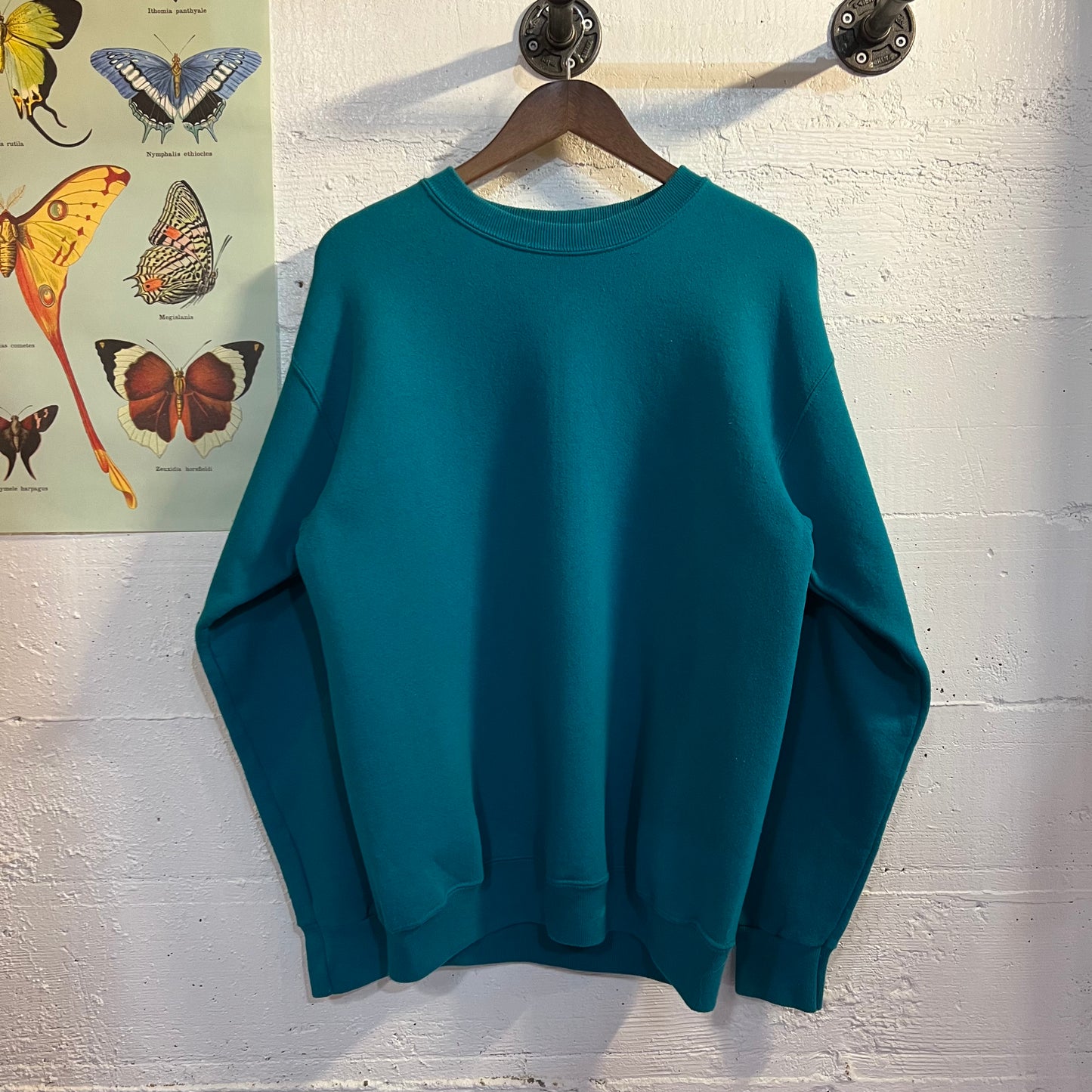 Vintage 90's Lee Turquoise Crewneck Sweatshirt - Size Large - Made In USA