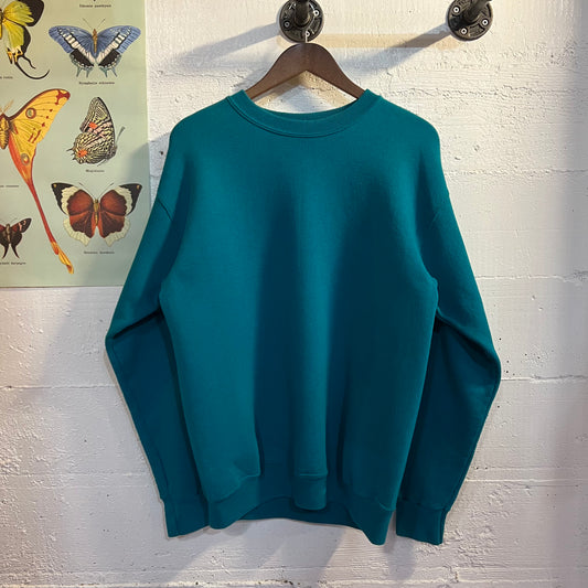 Vintage 90's Lee Turquoise Crewneck Sweatshirt - Size Large - Made In USA