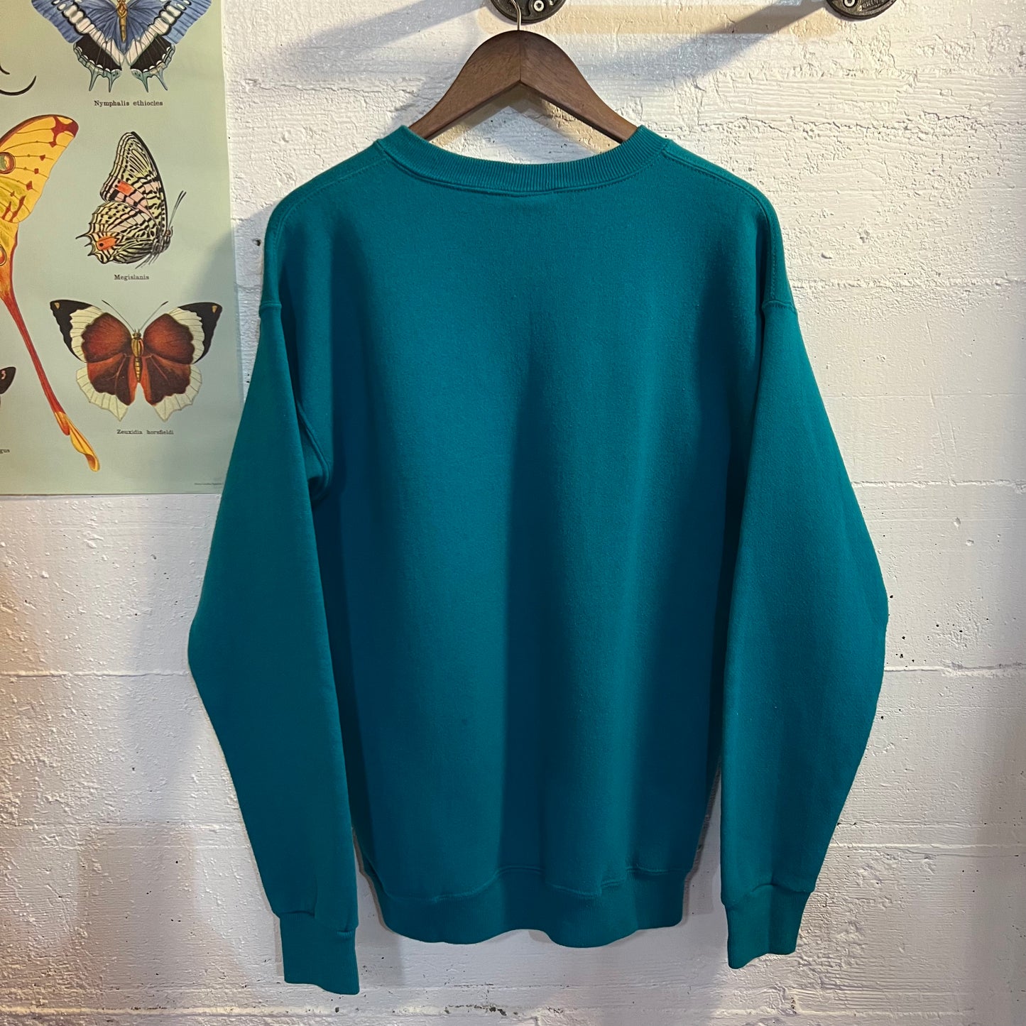 Vintage 90's Lee Turquoise Crewneck Sweatshirt - Size Large - Made In USA