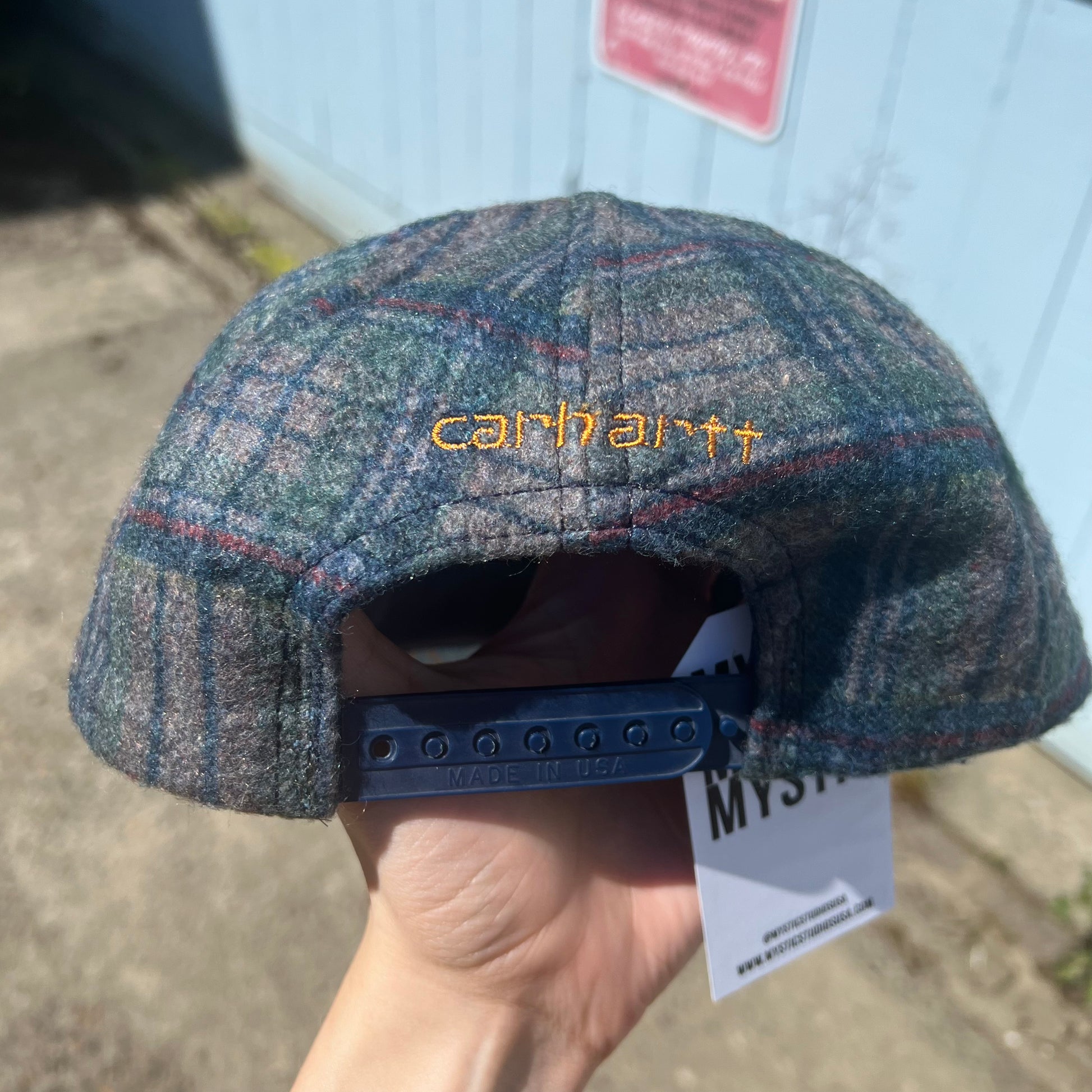 Rare Vintage 90's Carhartt Wool Denim Bill Snapback Hat - Made In