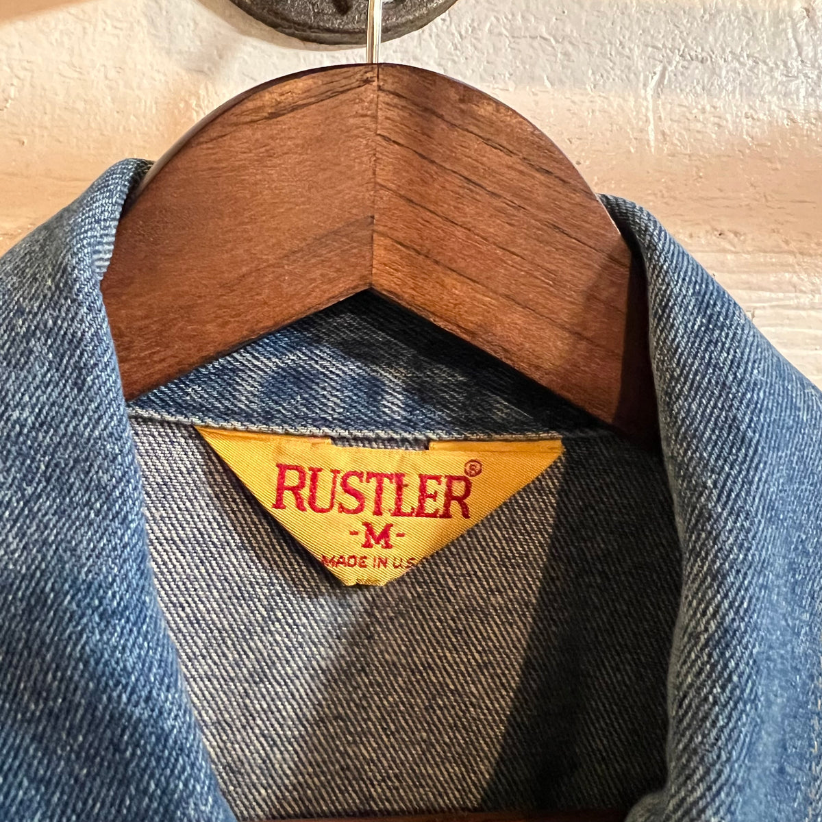 Vintage 1980's Rustler Blue Bell Denim Trucker Jacket - Size Medium - Made In USA - 100% Cotton