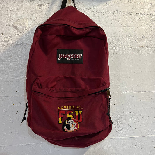 Vintage 90's  FSU Seminoles JanSport Backpack - Made In USA -  Embroidered - Maroon