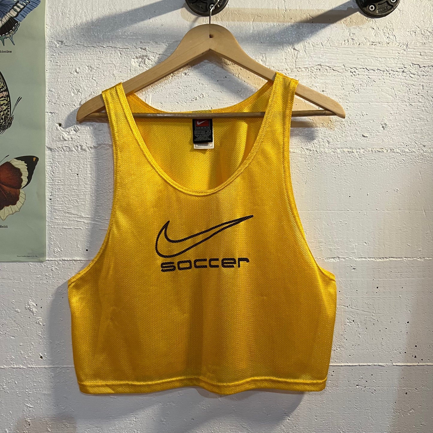 Vintage Nike Soccer Mesh Tank Top - Size S/M - Yellow