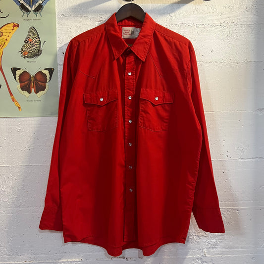 Vintage Western Pearl Snap Shirt - Size XL - Made In USA