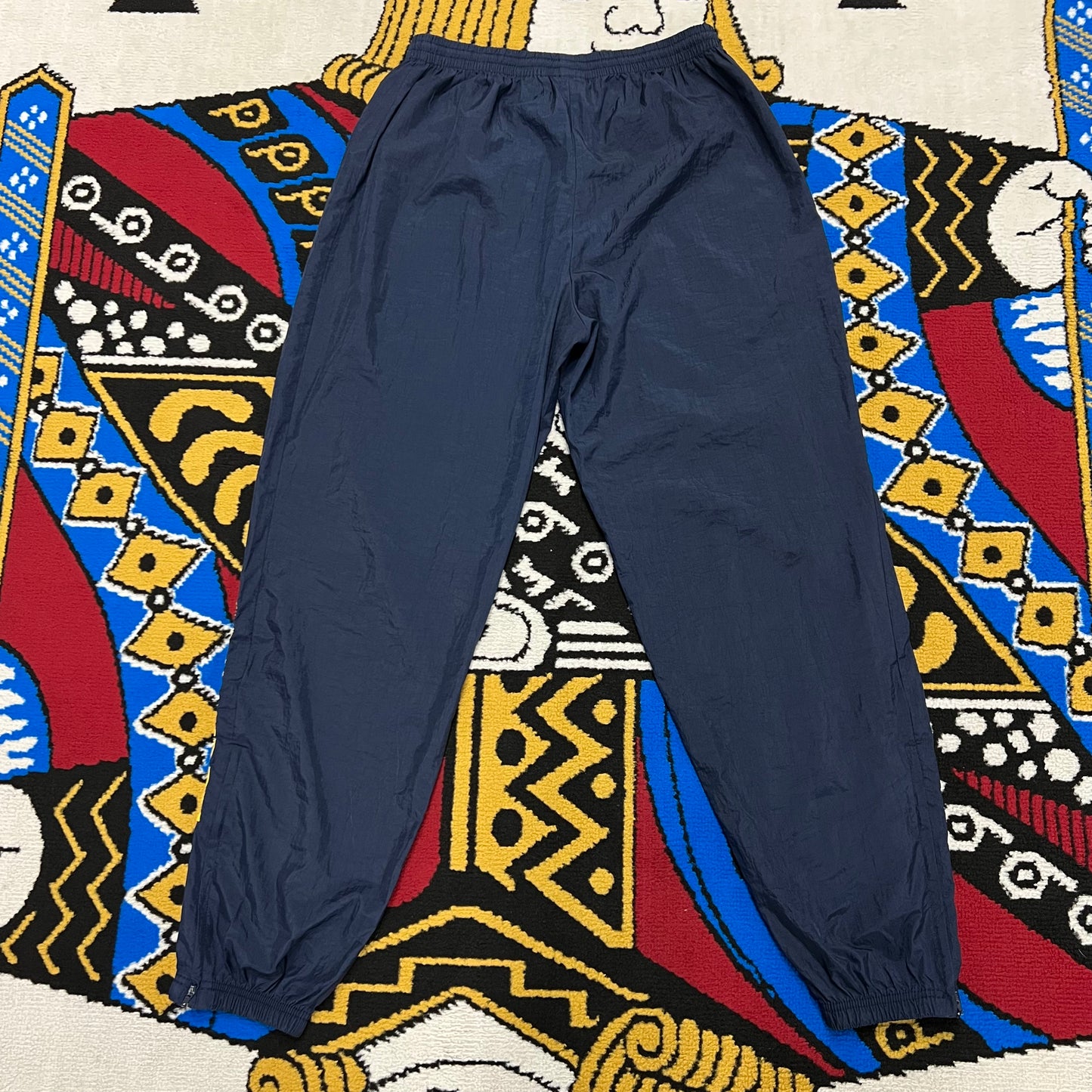 Vintage 90's Reebok Embroidered Logo Track Pants - Size L - Navy/Yellow