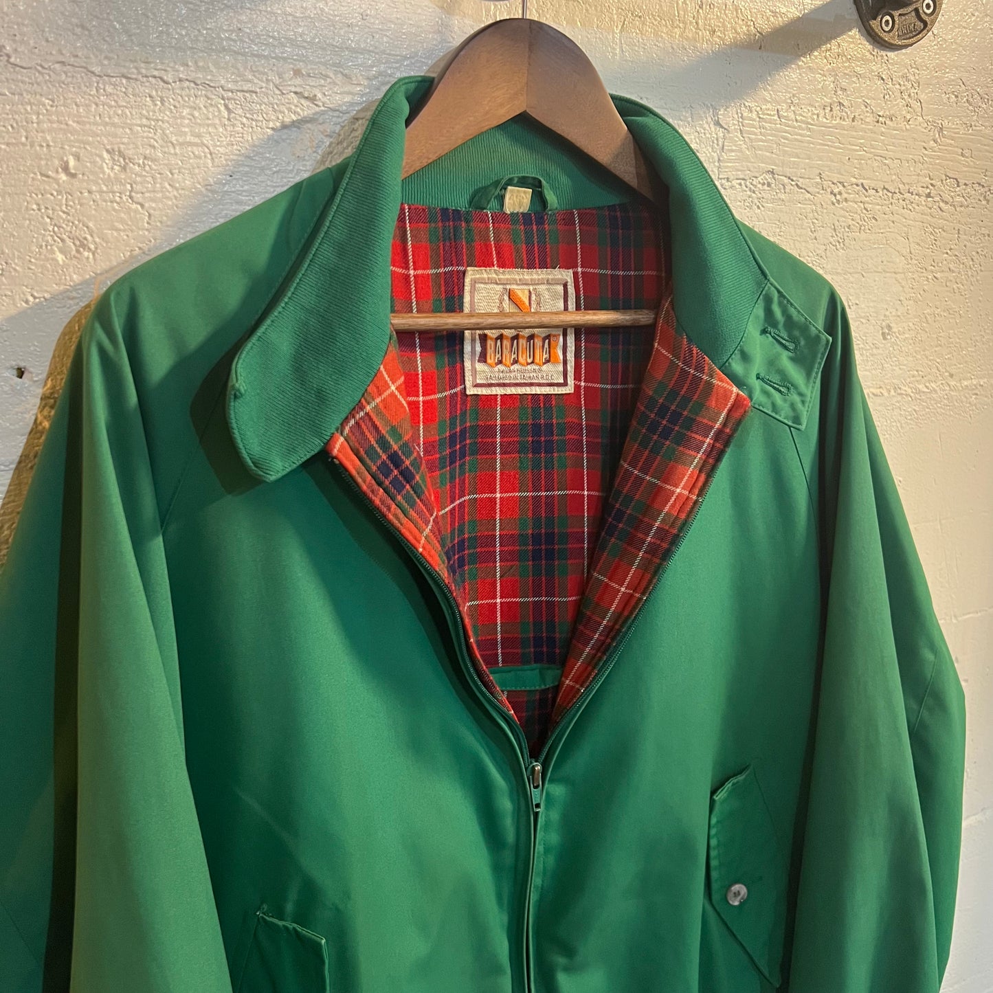 Vintage 70's Baracuta By Van Heusen Harrington Jacket - Size 46 (XL) - Kelly Green