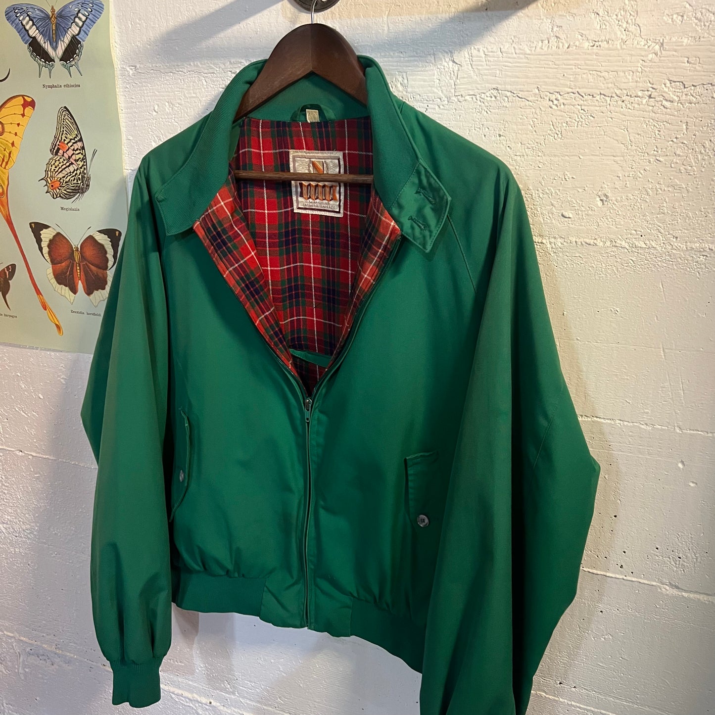 Vintage 70's Baracuta By Van Heusen Harrington Jacket - Size 46 (XL) - Kelly Green