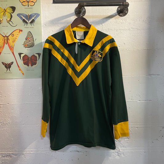 Vintage Australian Kangaroos Rugby Polo Jersey - Size XL - Made In Australia