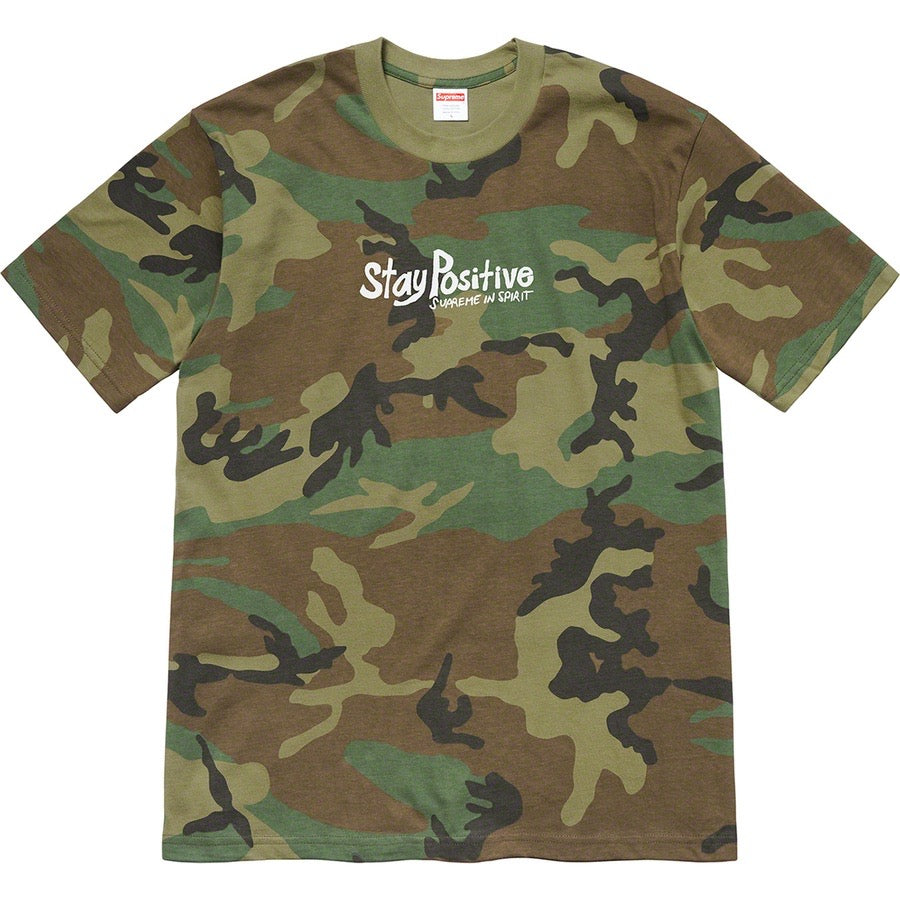 Supreme Stay Positive T-Shirt Woodland Camo Sz L