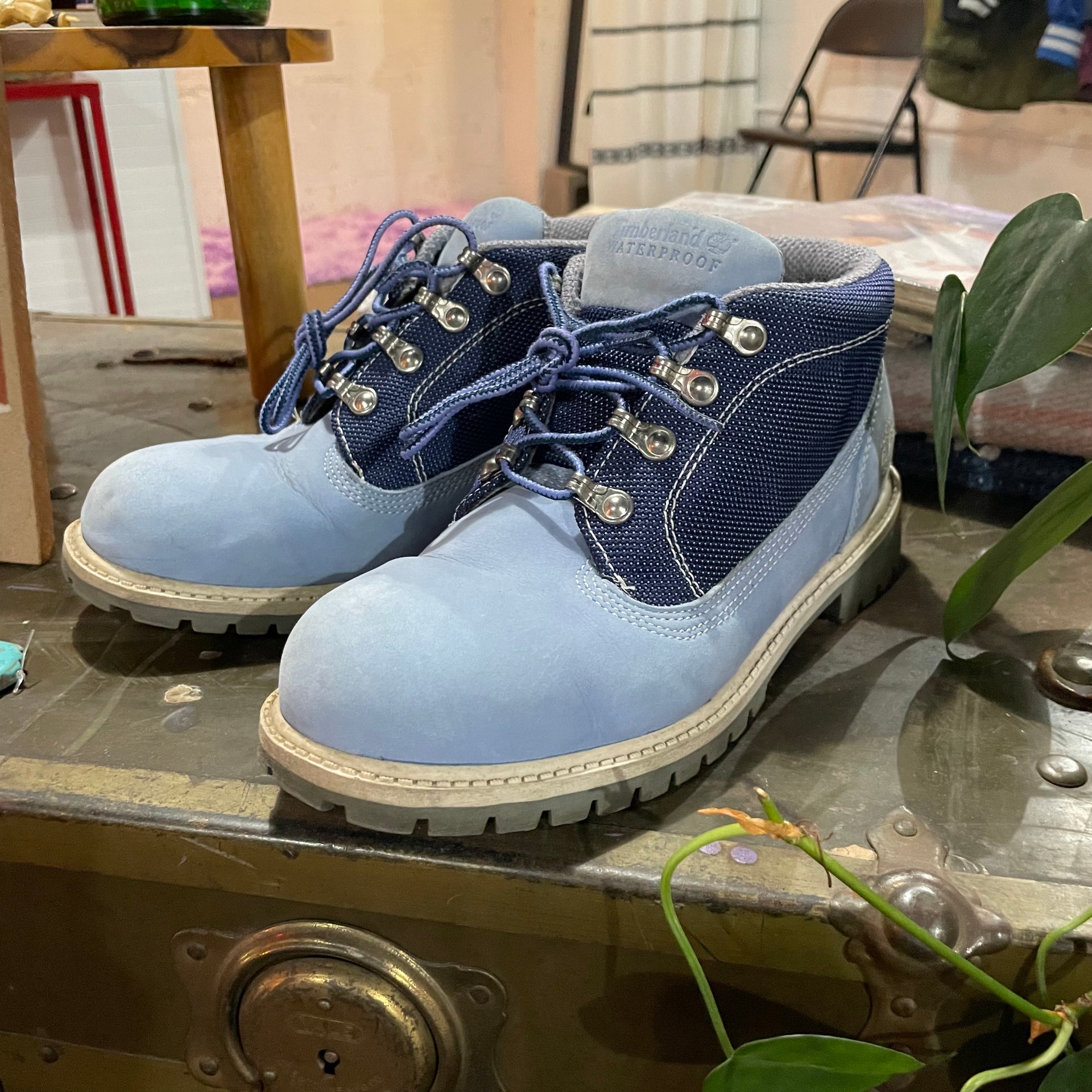 Baby blue outlet timberland boots